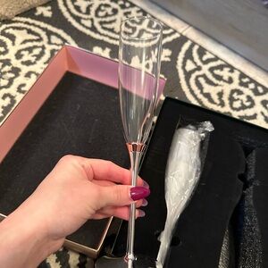 Kate Spade Rosy Glow Champagne Flutes & Cake Knife (Wedding)